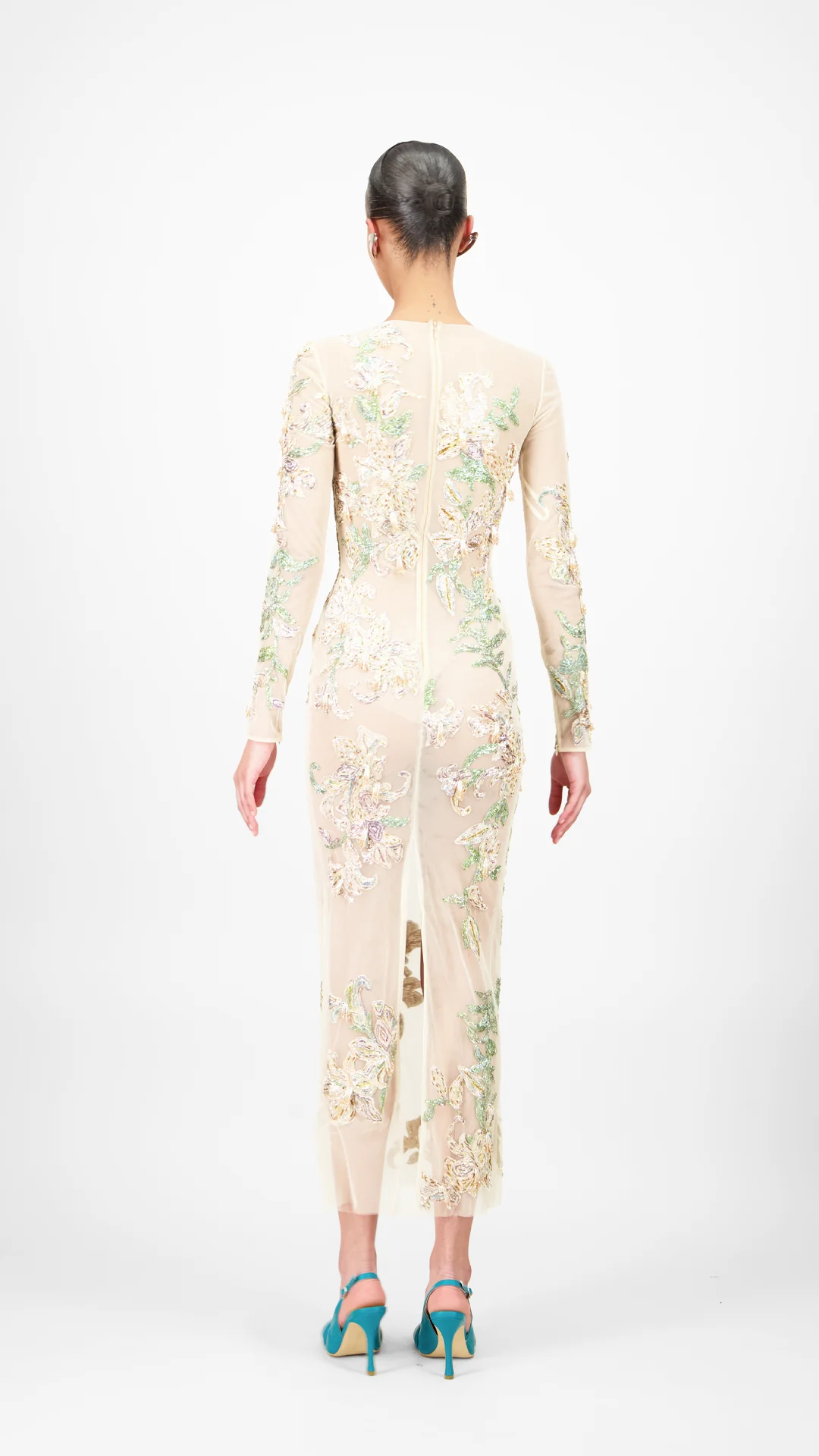 Floral Beaded Midi Dress - Image 2