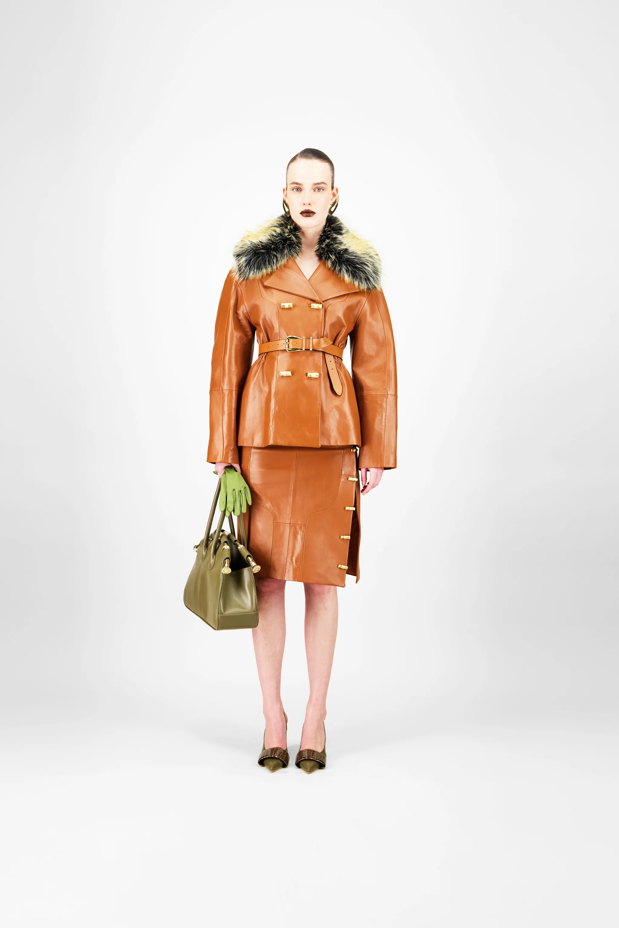 Leather Belted Jacket